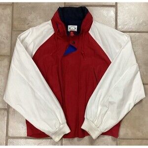 Nautica Competition Jacket - Men's Sz XL - Red & White - No Hood
